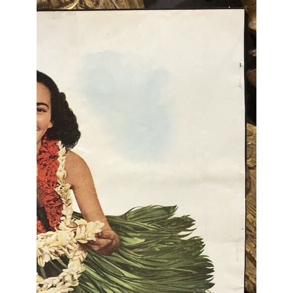 1938 Matson Cruise Line Vintage Hula Girl Hawaiian Flower Lei Travel Ephemera - Picture 4 of 10